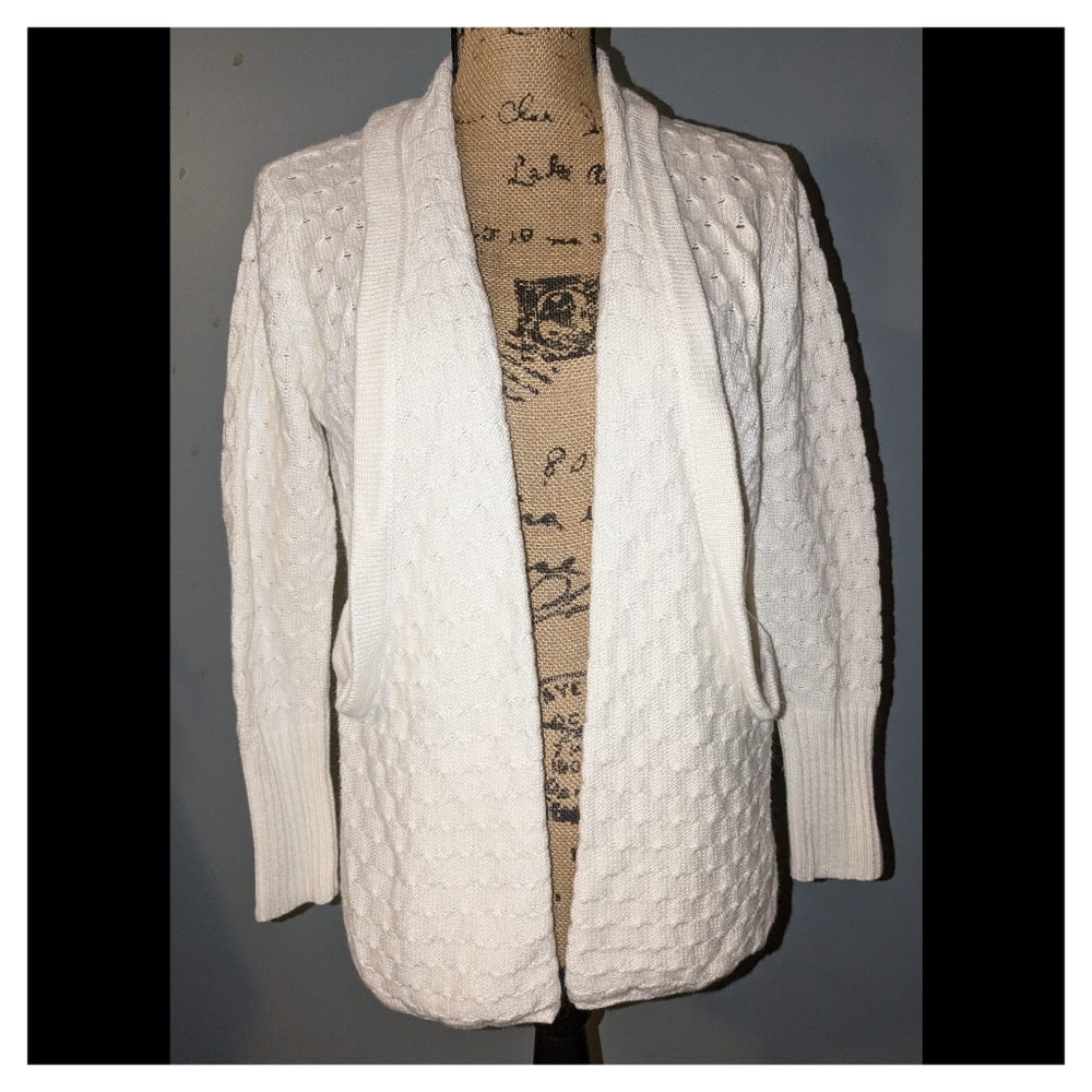 Brixon Ivory Knit Cardigan with Pockets Size Small
